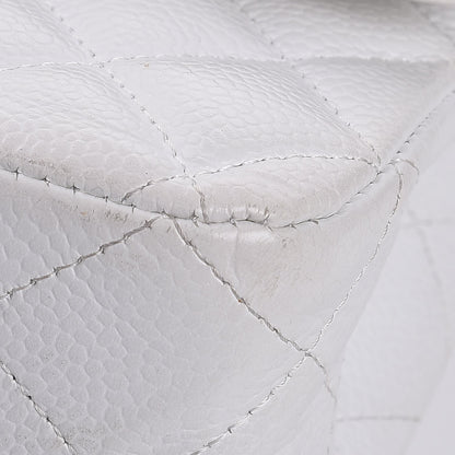 Chanel Caviar Quilted Medium Double Flap White 21 of 24