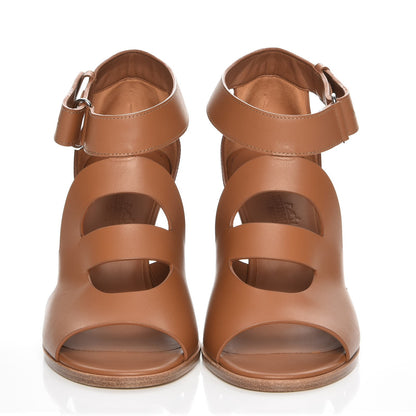 Hermes Calfskin Merryl Wedge Sandals 36 Naturel 2 of 9