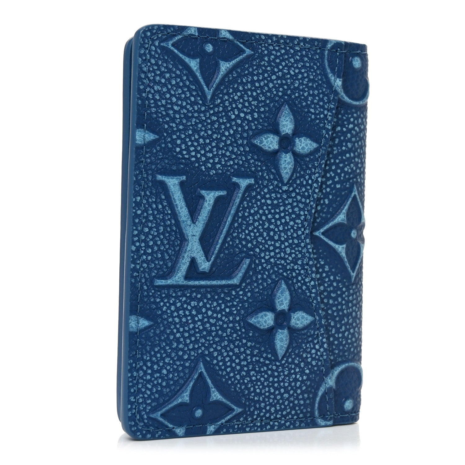 Louis Vuitton Faded Calfskin Monogram Pocket Organizer Denim Blue 3 of 7