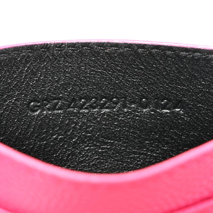 Saint Laurent Grain De Poudre Matelasse Chevron Monogram Credit Card Case Fresh Fuxia 7 of 8