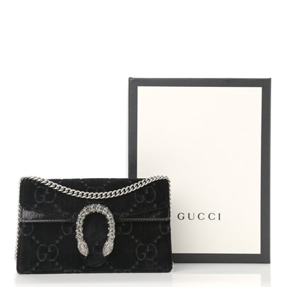 Gucci Velvet GG Monogram Super Mini Dionysus Shoulder Bag Black 10 of 10