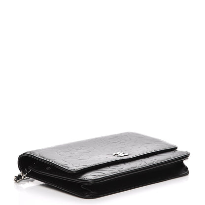 Chanel Lambskin Camellia Wallet on Chain WOC Black 4 of 9