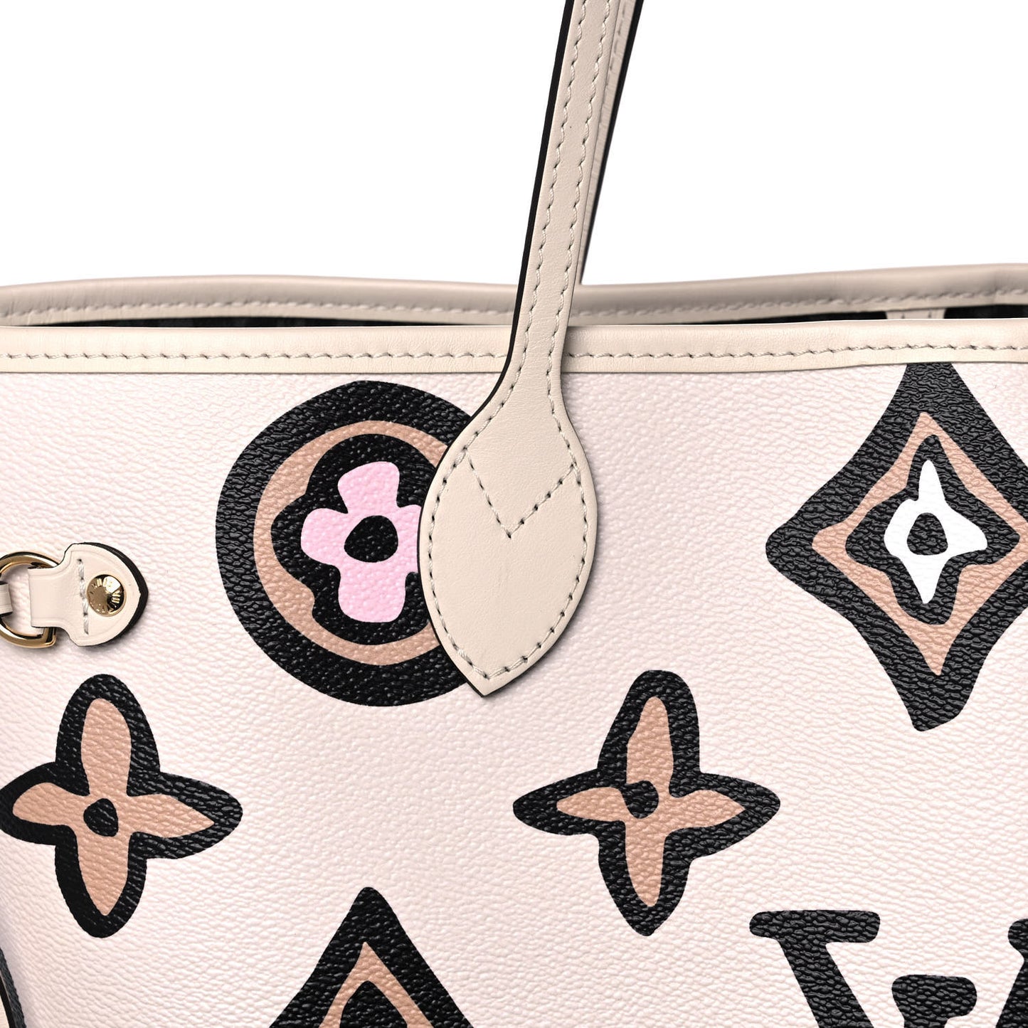 Monogram Giant Wild At Heart Neverfull MM Creme