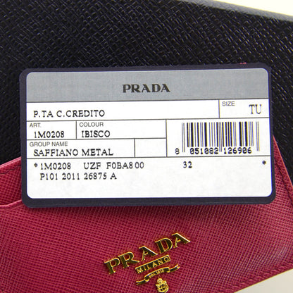 Prada Saffiano Metal Card Case Ibisco 6 of 7