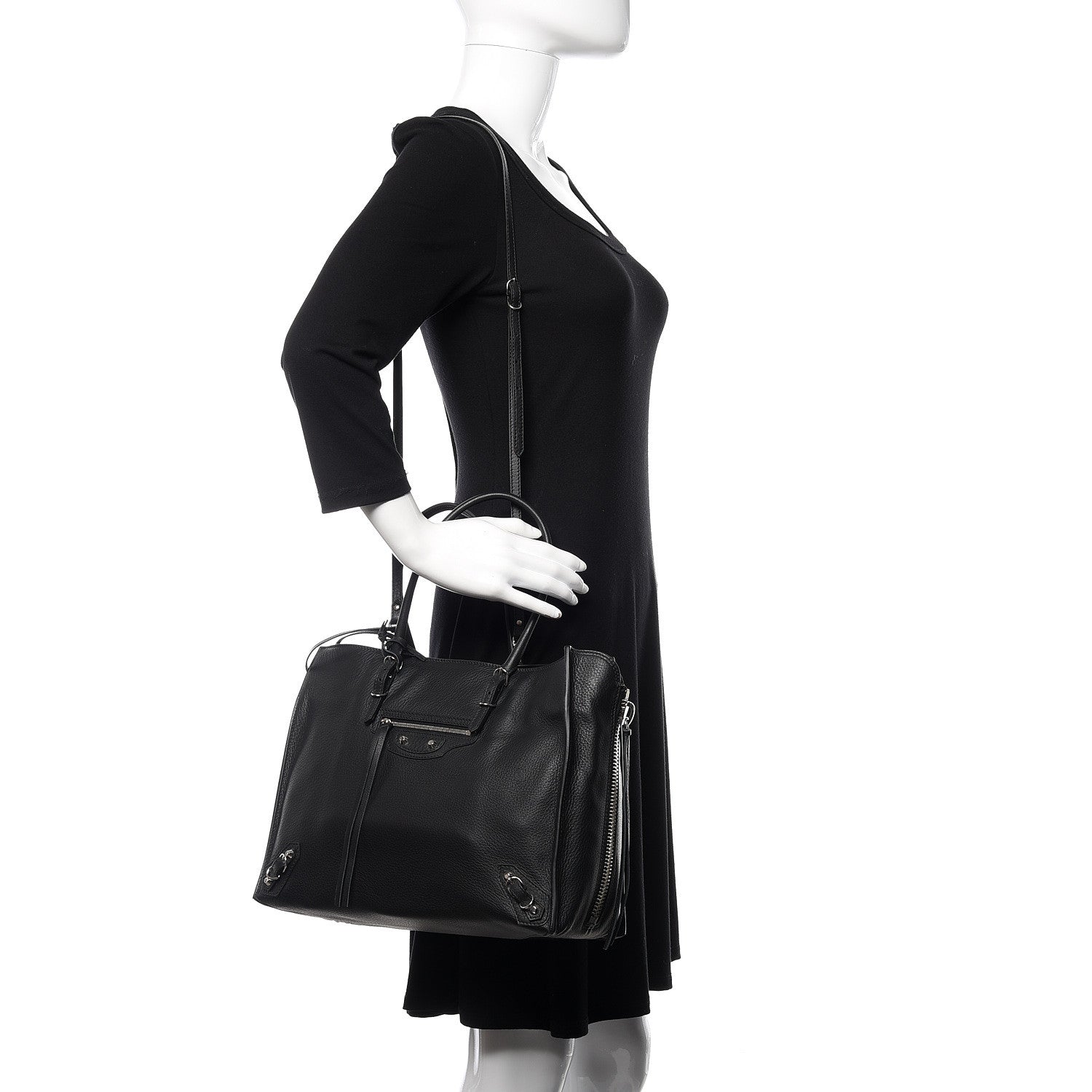 Balenciaga Veau Papier B4 Zip Around Tote Black 2 of 9