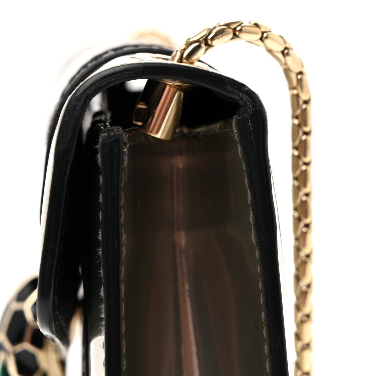 Metallic Calfskin Small Serpenti Forever Snake Strap Crossbody Bag Silver