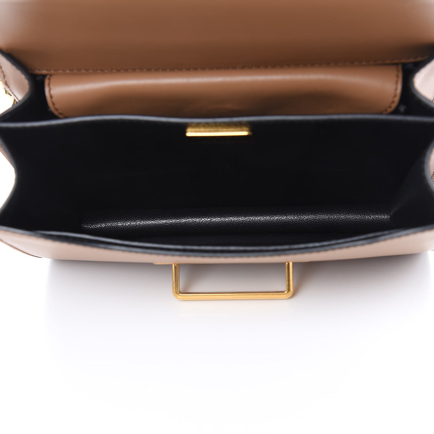 City Calfskin Saffiano Cahier Bag Caramel Black