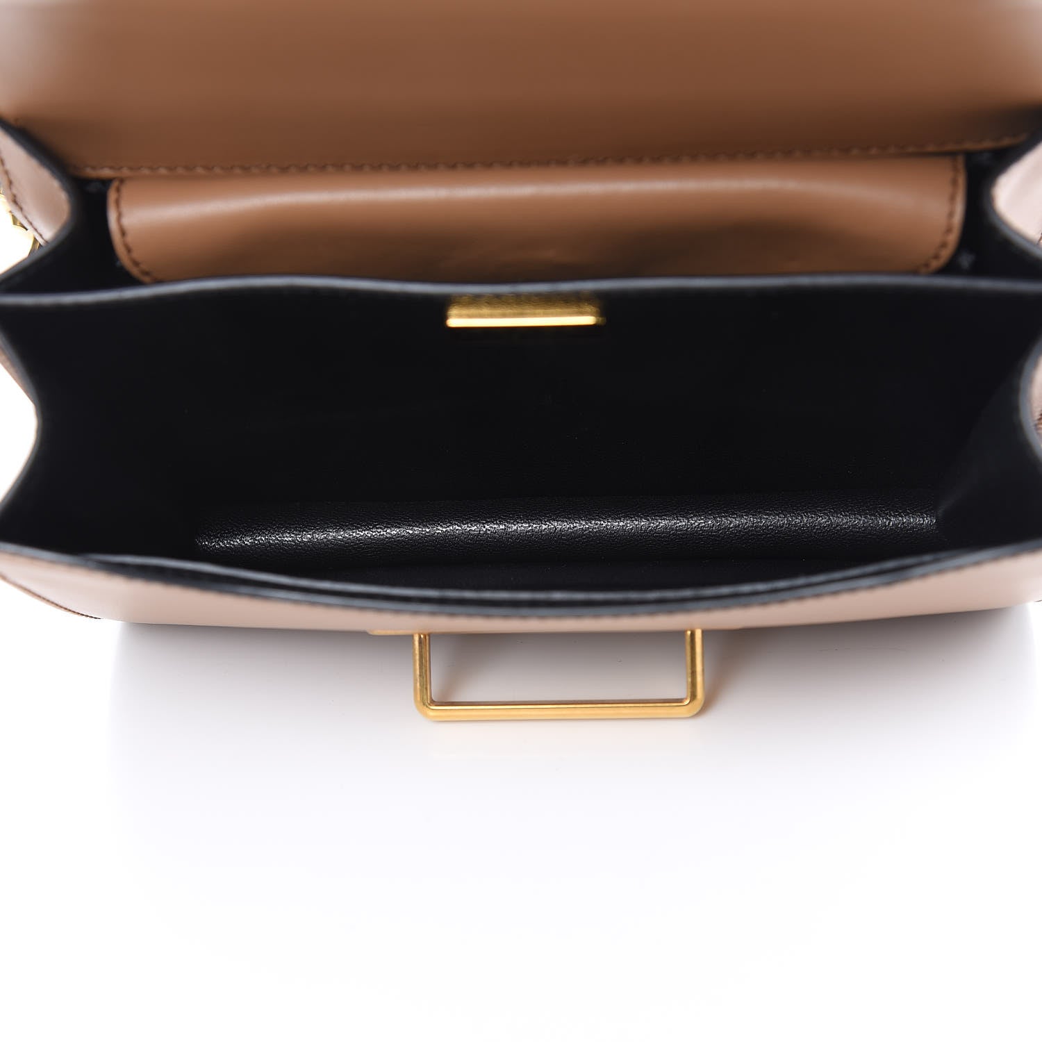 Prada City Calfskin Saffiano Cahier Bag Caramel Black 5 of 12