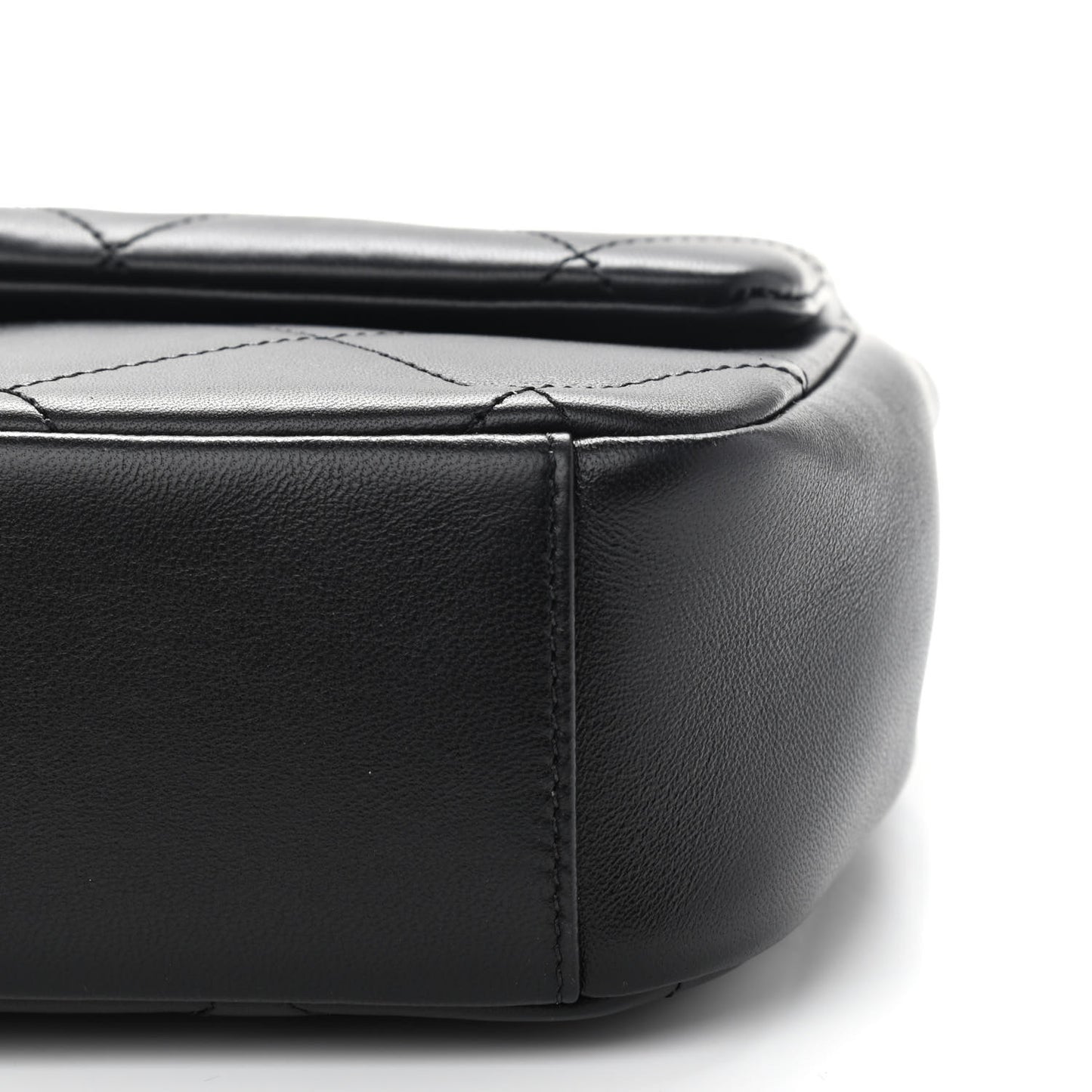 Lambskin A Real Catch Flap Bag Black