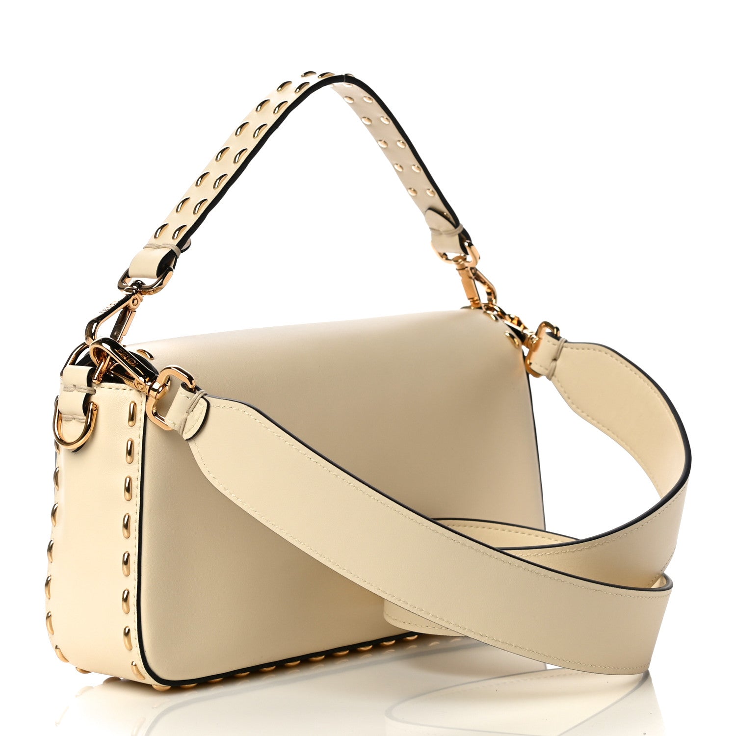 Fendi Vitello King Metal Stitch Baguette Pergamena 3 of 14