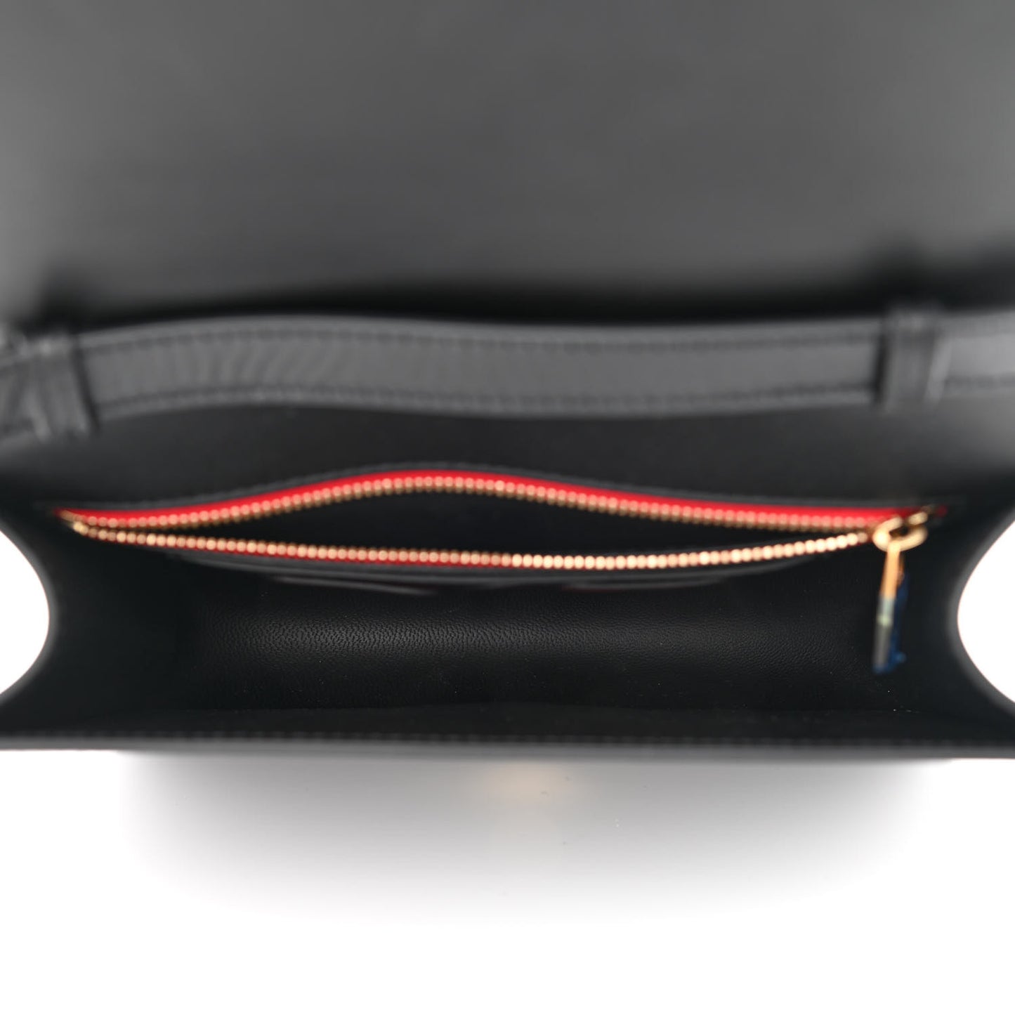 Smooth Calfskin Four Ring Knuckle Crossbody Bag Black