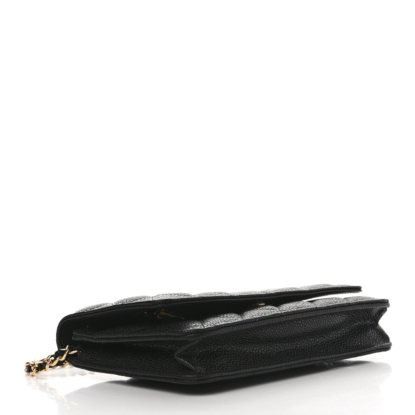 Caviar Quilted Wallet on Chain WOC Black