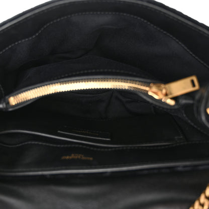 Saint Laurent Velvet Y Quilted Monogram Small Loulou Chain Satchel Black 5 of 10