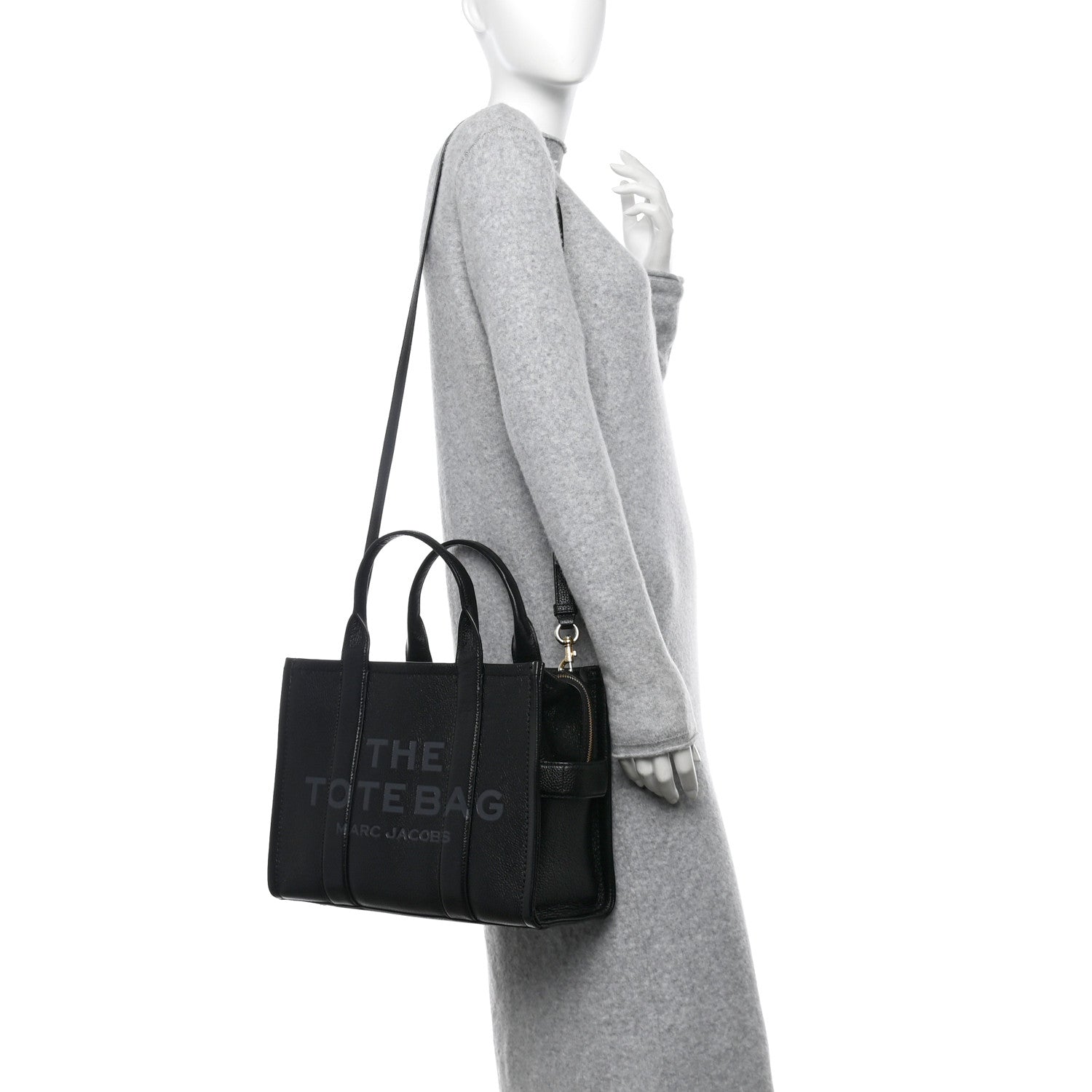 Marc Jacobs Grained Calfskin Medium The Tote Bag Black 2 of 10
