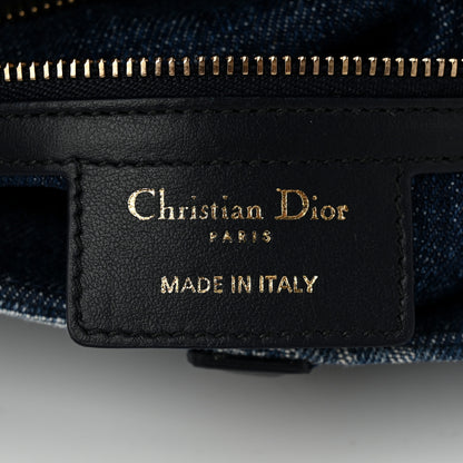 Christian Dior Denim Oblique Jacquard Saddle Bag Blue 5 of 10