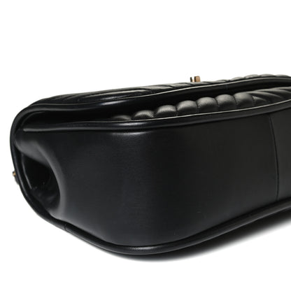 Chanel Lambskin Reverse Chevron Quilted Round Top Handle Flap Black 9 of 14