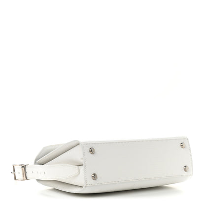 Balenciaga Patent Calfskin Lizard Embossed Medium Ghost Shoulder Bag Optic White 4 of 13