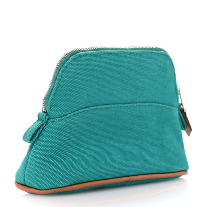 Hermes Cotton Canvas Mini Bolide Travel Cosmetic Pouch Vert Verone 3 of 11