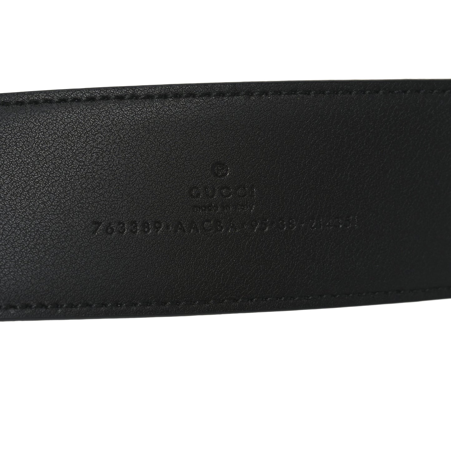 Glass Calfskin Interlocking G Belt 95 38  Black
