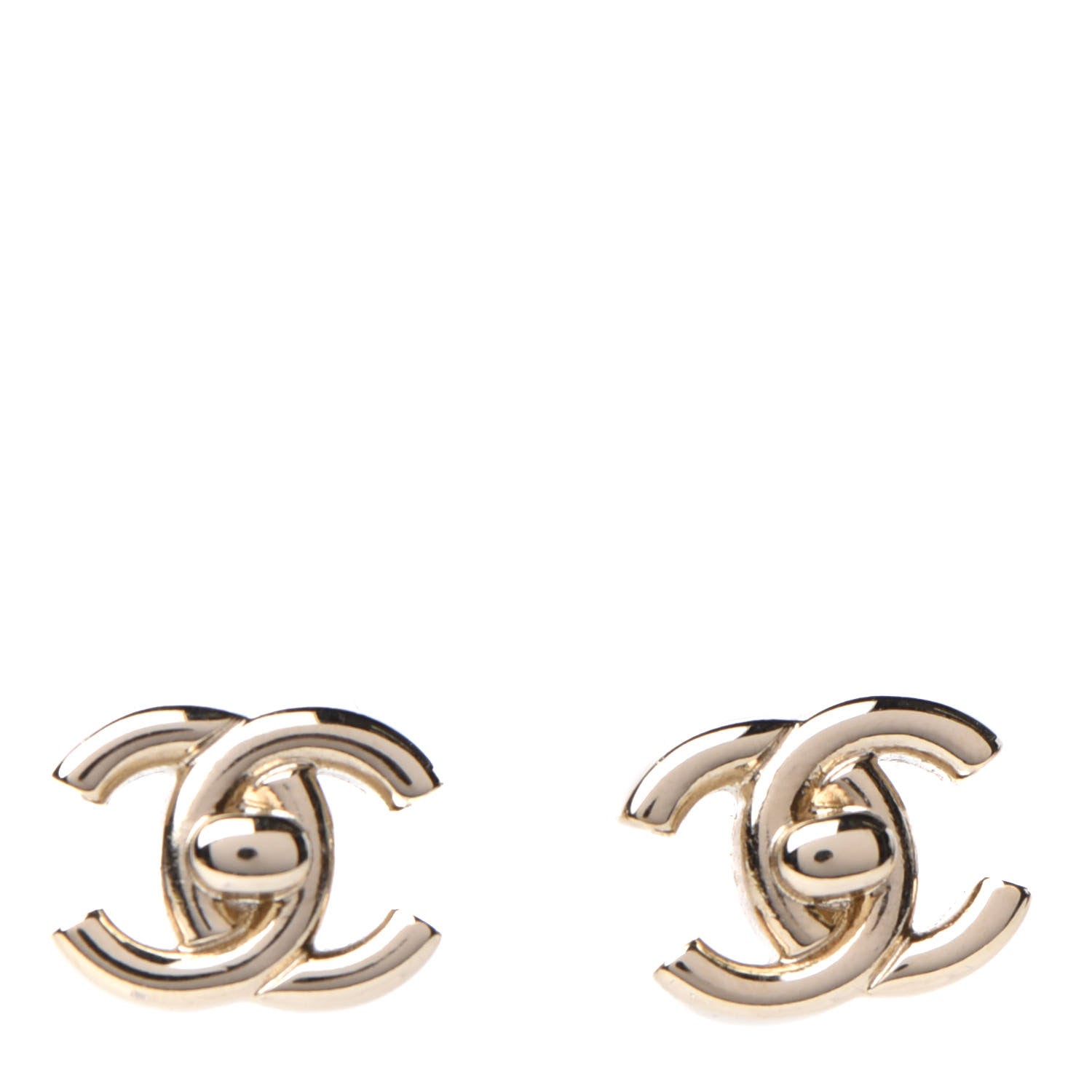 Chanel Metal CC Turnlock Earrings Gold 1 of 5