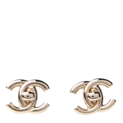 Chanel Metal CC Turnlock Earrings Gold 1 of 5
