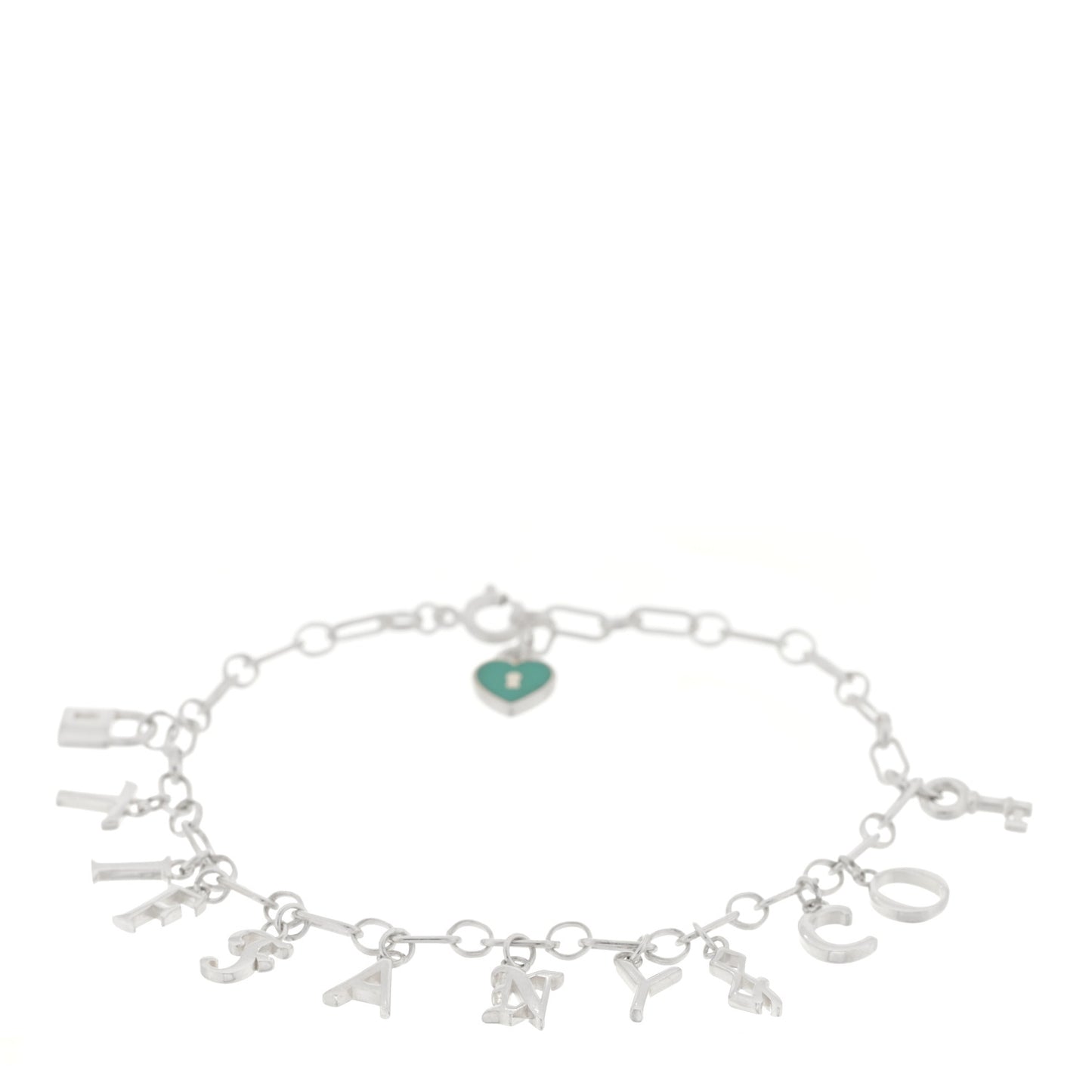 Sterling Silver Enamel Love Notes Logo Charm Bracelet Blue