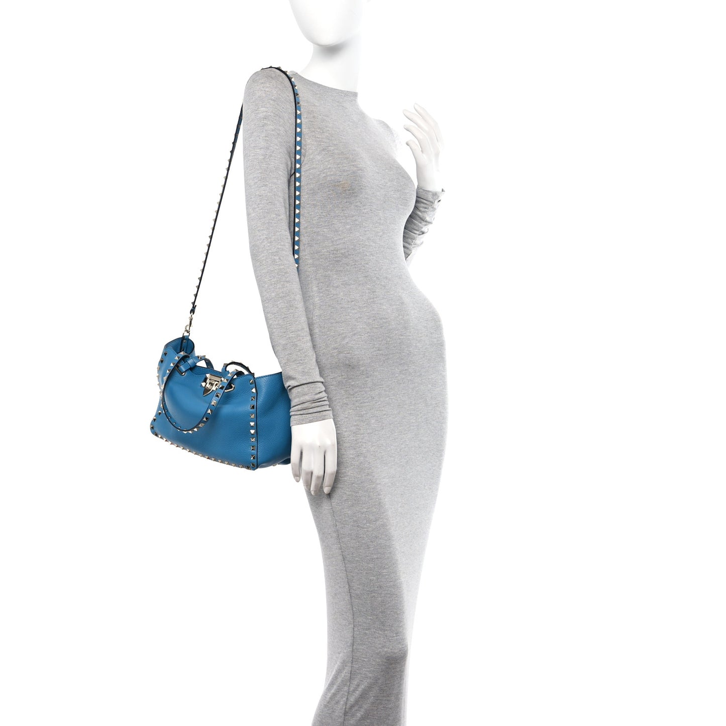Vitello Small Rockstud Tote Parrot