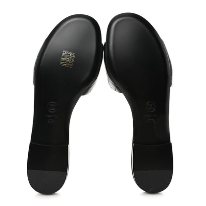 Chanel Lambskin Quilted CC Turnlock Sandals 40.5 Black 5 of 9