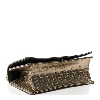 Christian Dior Metallic Patent Micro-Cannage Small Diorama Flap Bag Gold 4 of 12