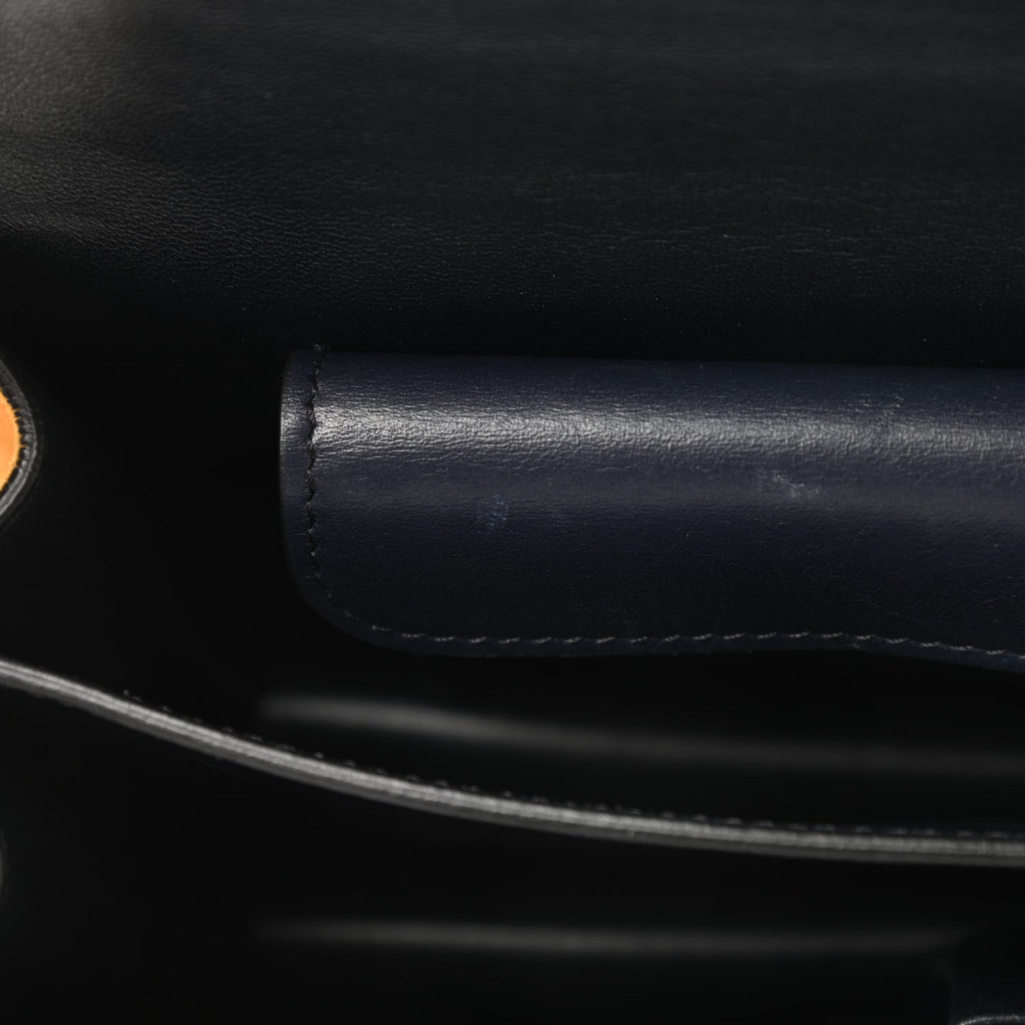 Calfskin Suede Bi-Color Small Case Flap Navy Blue Yellow