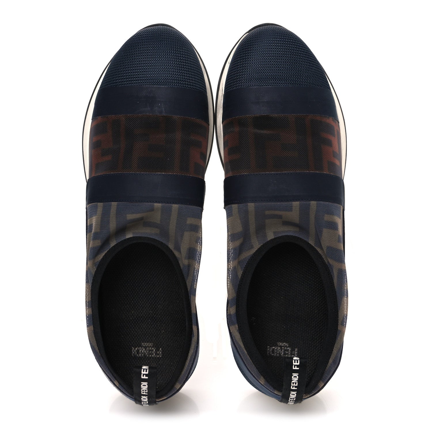 Fendi Technical Mesh FF Sneakers 39 Tobacco Navy 2 of 12