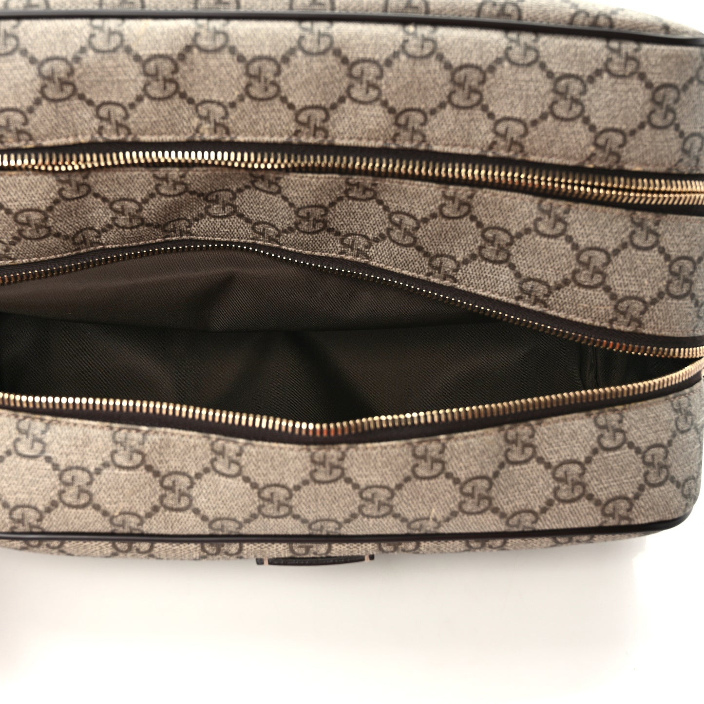 GG Supreme Monogram Toiletry Case Dark Brown