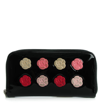 Chanel Patent Camellia Wallet Black 1 of 10