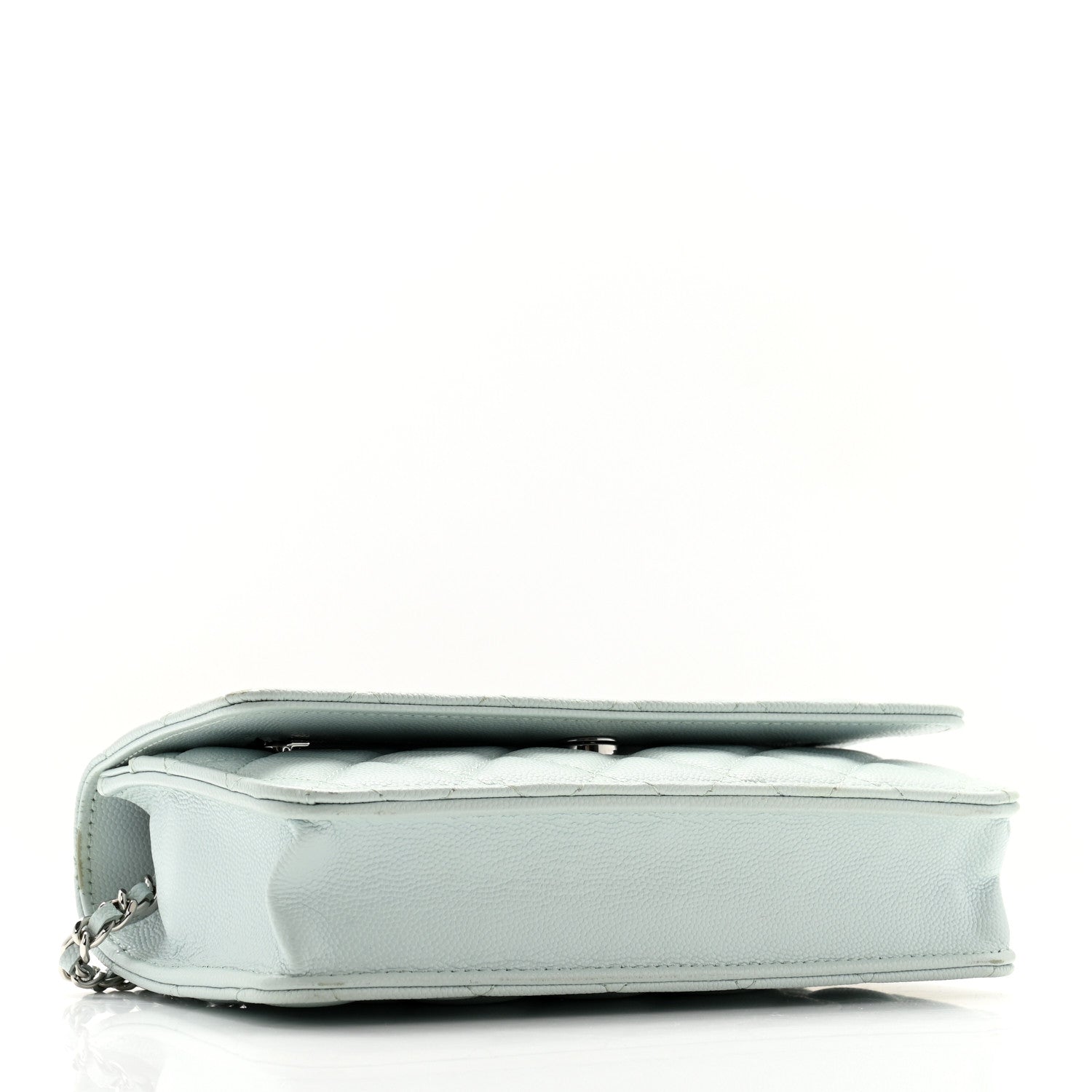 Chanel Caviar Quilted Wallet on Chain WOC Light Blue 3 of 12