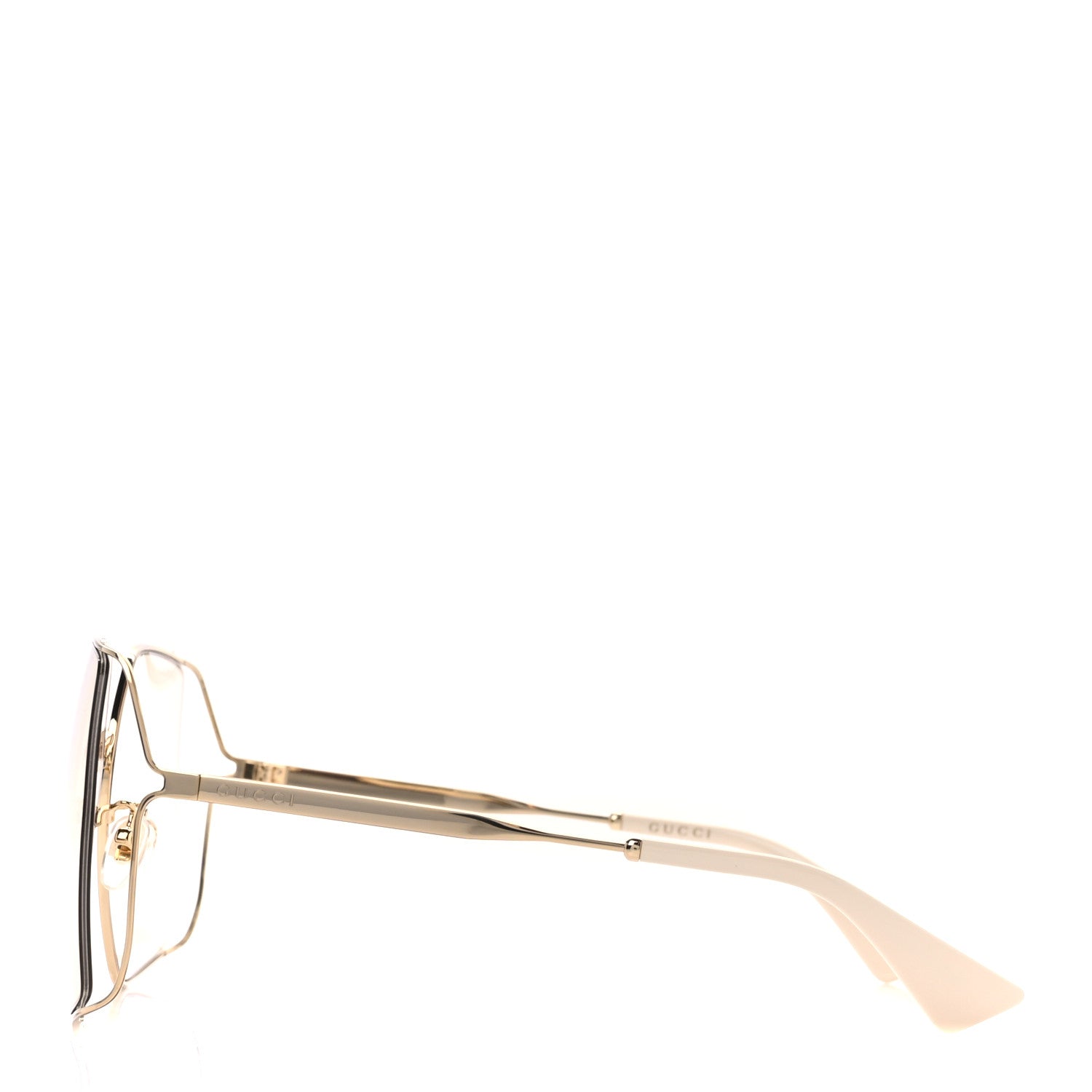 Gucci Metal Square Frame Sunglasses GG0817S Gold 3 of 8