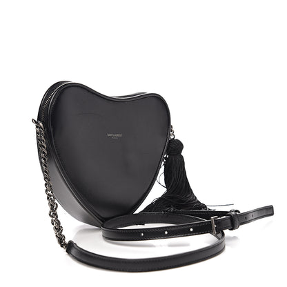 Saint Laurent Calfskin Heart Monogram Crossbody Black 2 of 7