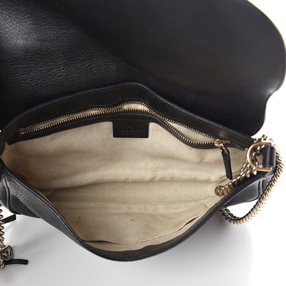 Gucci Pebbled Calfskin Medium Soho Flap Crossbody Black 5 of 8