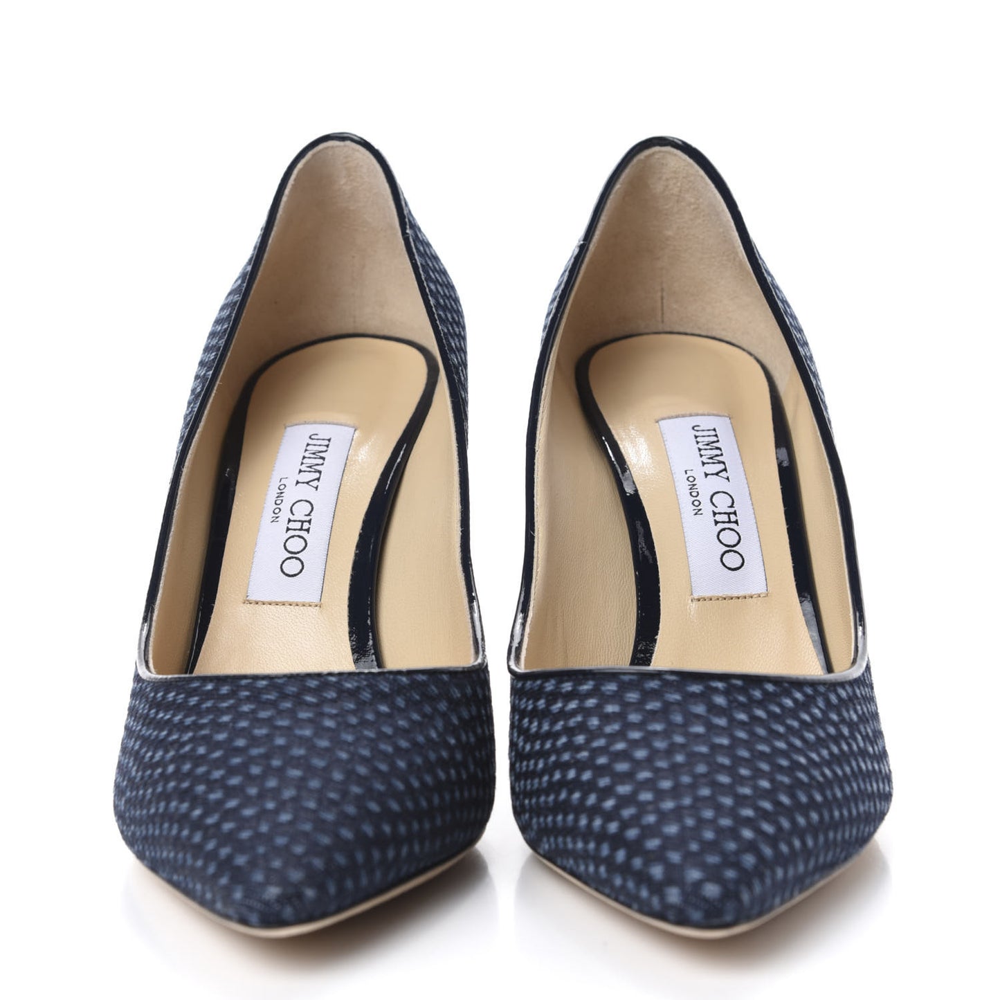 Denim Python Printed Pointy Toe Romy 85 Pumps 38.5 Navy