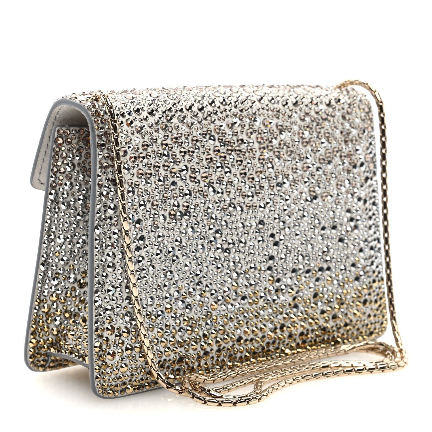 Bulgari Crystal Serpenti Forever Mini Crossbody Bag Gold Silver 4 of 11