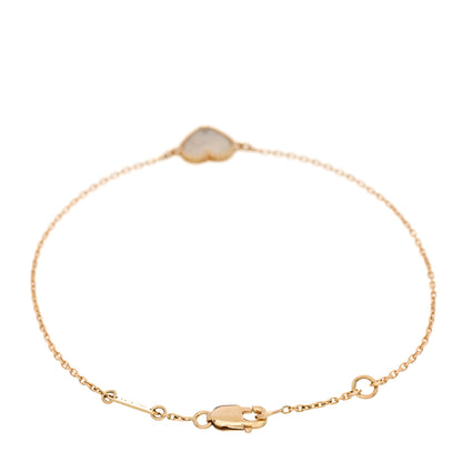 Van Cleef & Arpels 18K Yellow Gold Mother Of Pearl Sweet Alhambra Heart Bracelet 2 of 3