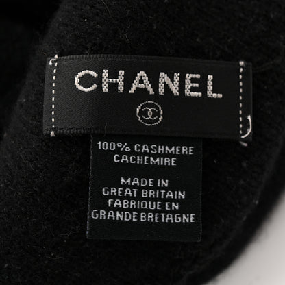 Chanel Cashmere Logo Beanie Hat Black White 5 of 6
