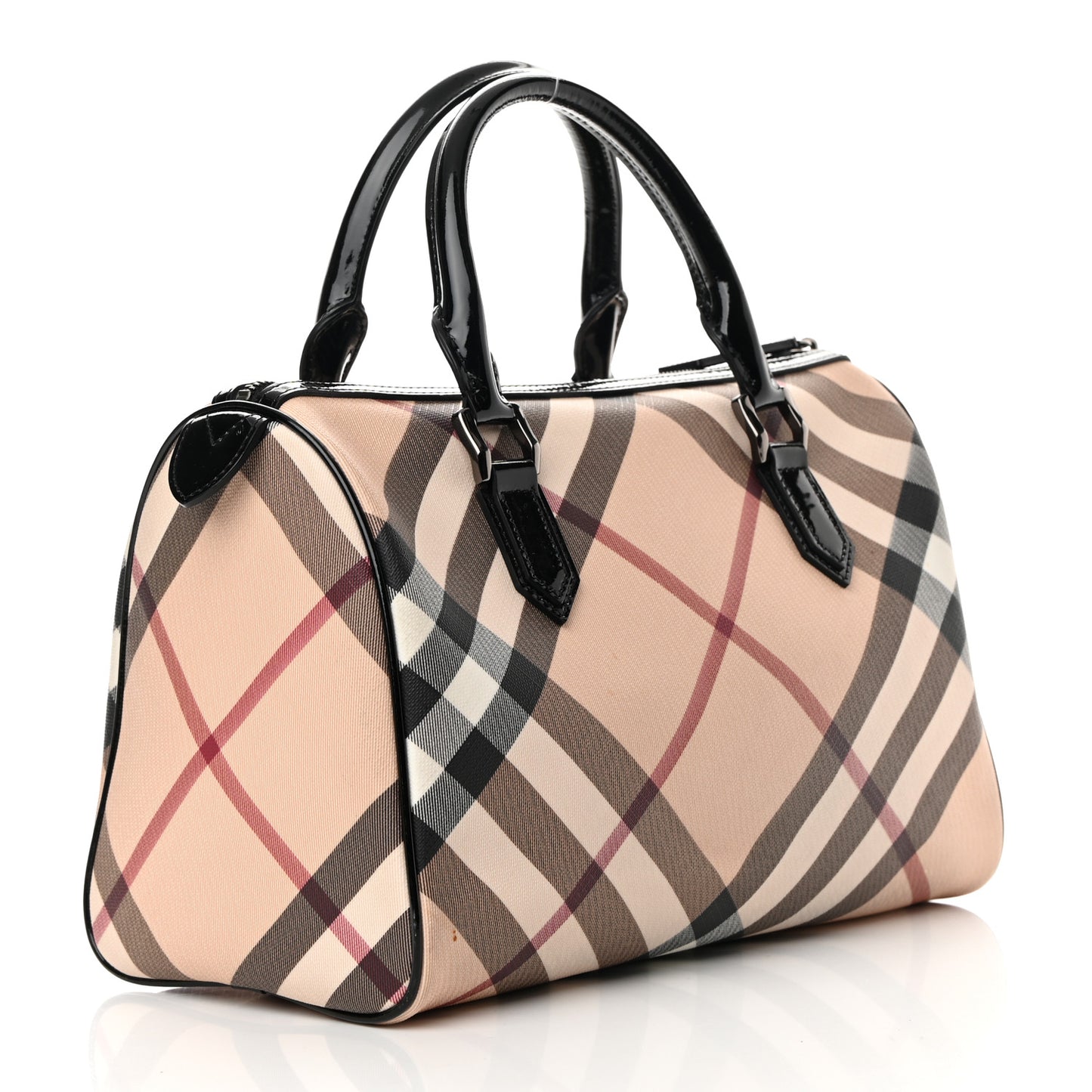Supernova Check Patent Small Chester Bowling Bag Black
