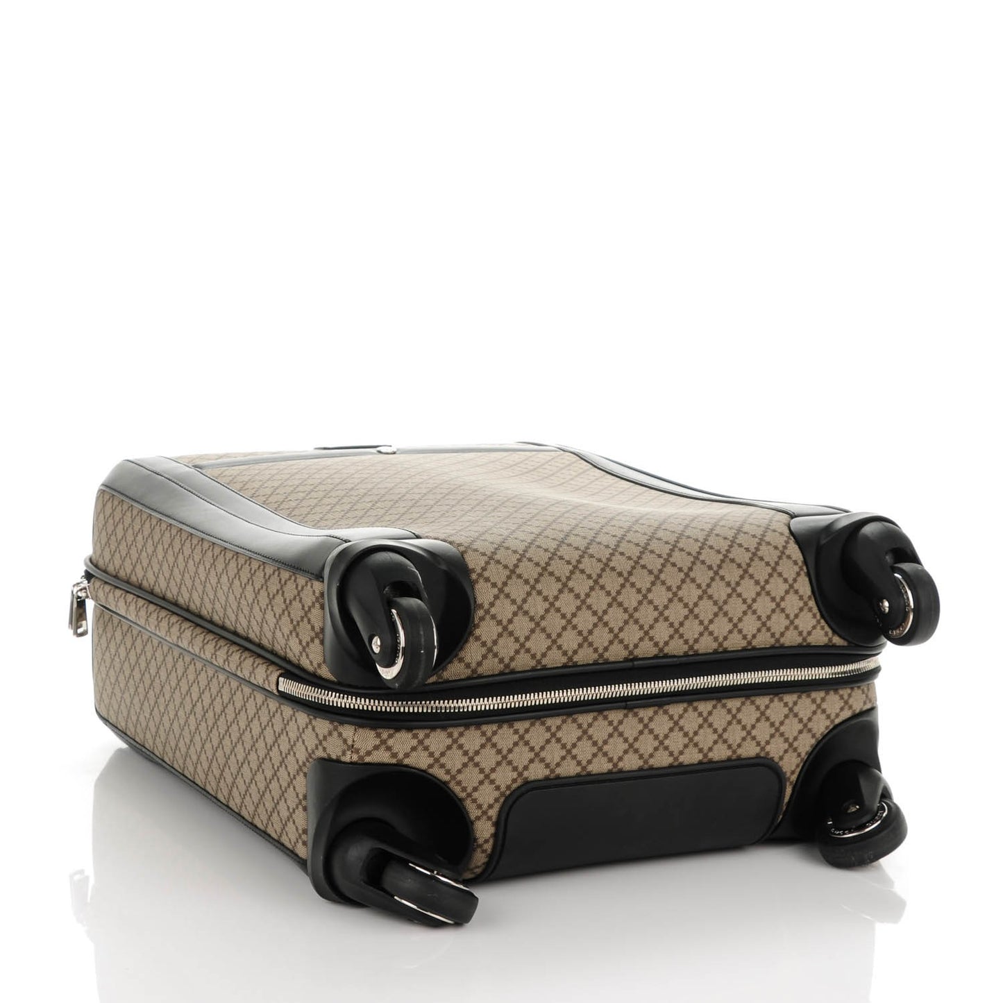 Diamante Plus Four Wheel Carry On Trolley Dark Brown