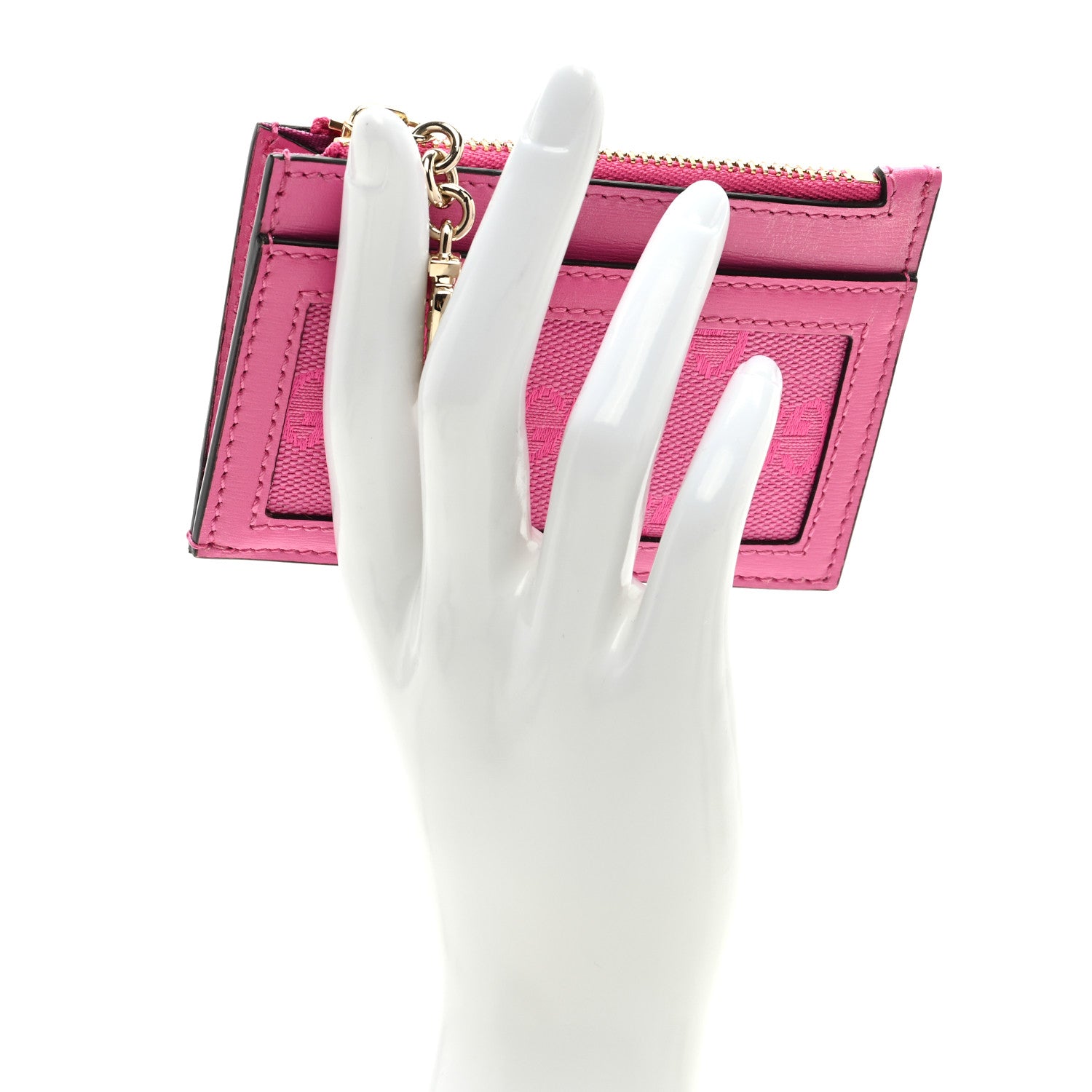 Gucci GG Monogram Scratch Lux Calfskin Luce Card Holder Wallet Blossom Rose Dark Blossom 2 of 6