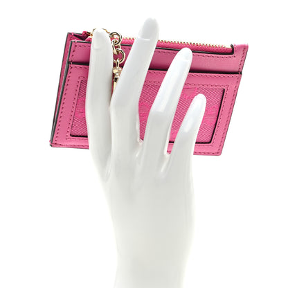 Gucci GG Monogram Scratch Lux Calfskin Luce Card Holder Wallet Blossom Rose Dark Blossom 2 of 6