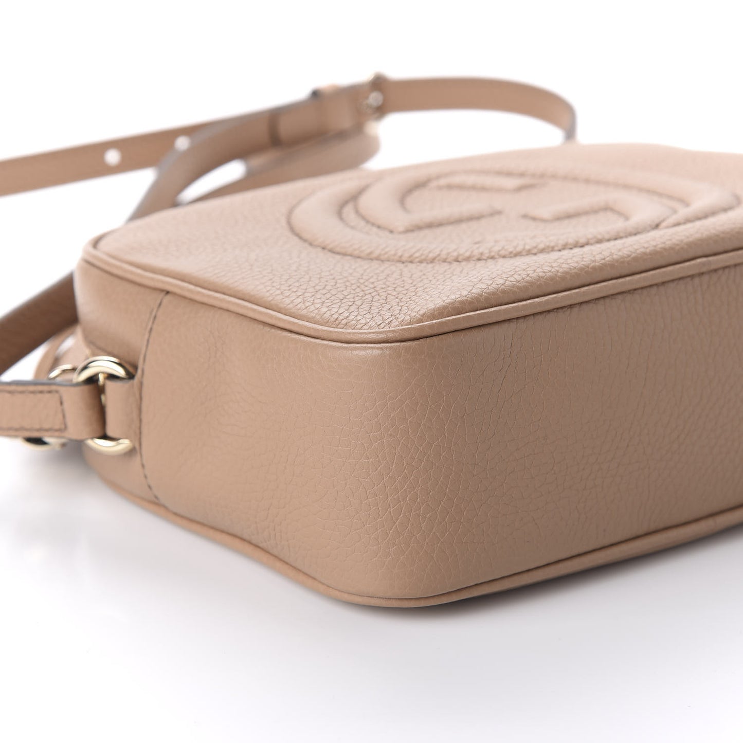 Pebbled Calfskin Small Soho Disco Bag Rose Beige