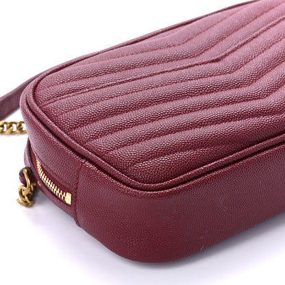 Saint Laurent Grain De Poudre Matelasse Monogram Mini Lou Camera Bag Opyum Red 10 of 11