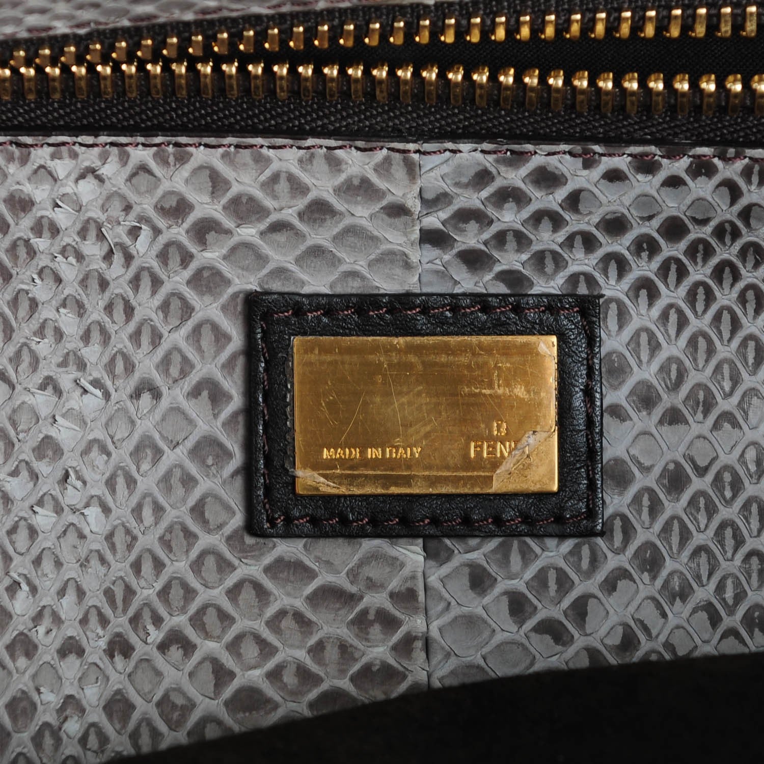 Fendi Python Large Peekaboo Iconic Satchel Natural 7 of 8