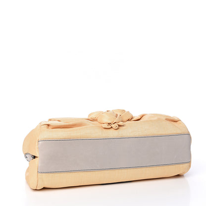 Valentino Garavani Vitello Raffia Flower Satchel Sand 3 of 10