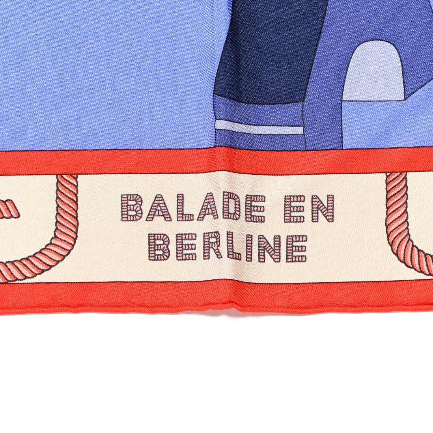 Hermes Silk Balade En Berline Scarf 90 Lavande Rouge Marine 2 of 5